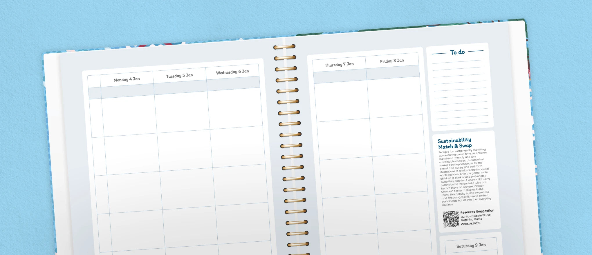 53 dated week-to-view spreads (from January 2026 to January 2027)