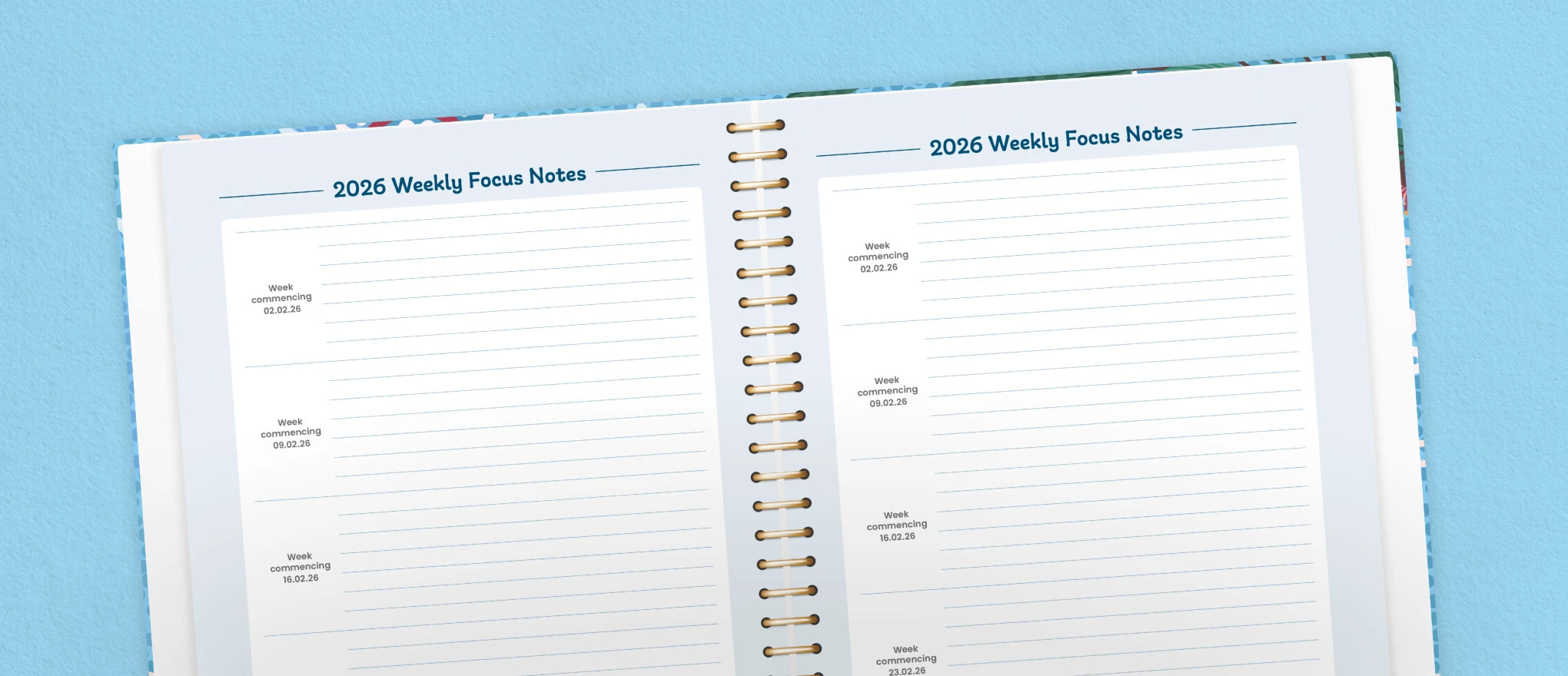 Weekly focus notes for targeted planning throughout the year.