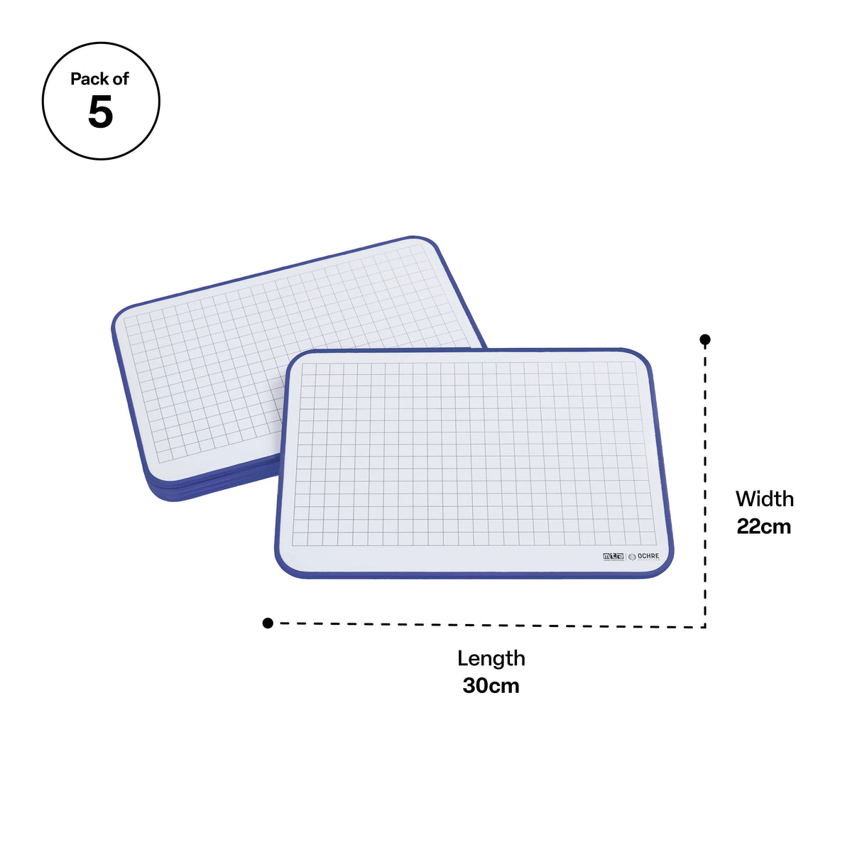 Ochre Magnetic Student Mini Whiteboard - Year 7-10, Pack of 5