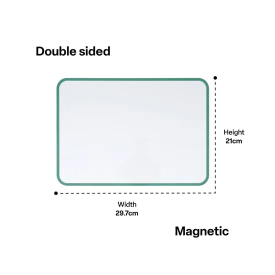 Teachables A4 Double-Sided Magnetic Mini Whiteboard Snow Gum