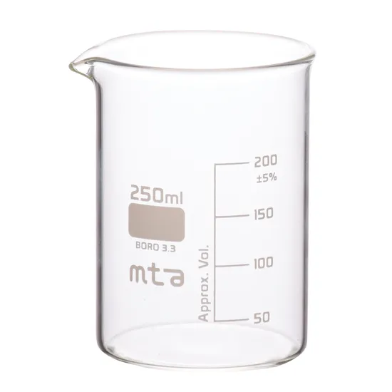 MTA Glass Beakers 250mL PK12 - Modern Teaching Aids NZ