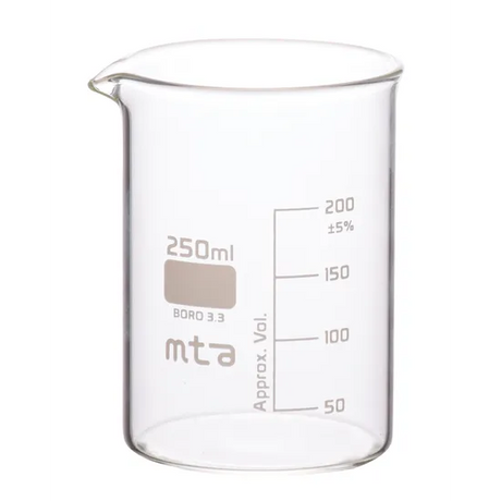 MTA Glass Beakers 250mL PK12 - Modern Teaching Aids NZ