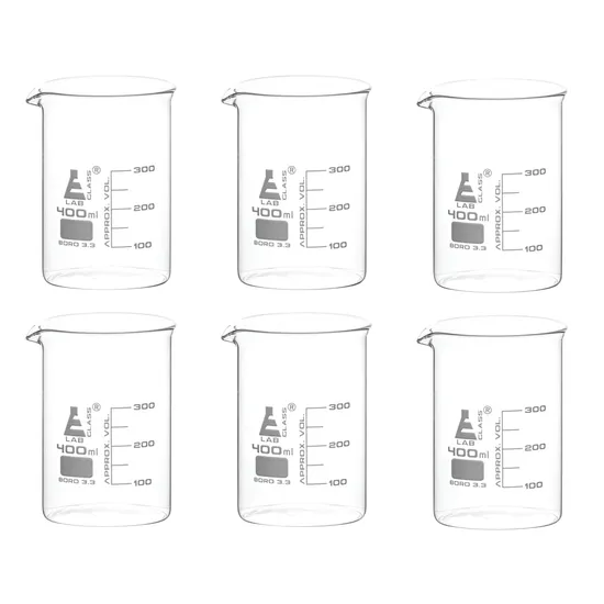 400 ml Borosilicate Beakers - Pack of 6 - Modern Teaching Aids NZ