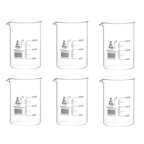 400 ml Borosilicate Beakers - Pack of 6 - Modern Teaching Aids NZ