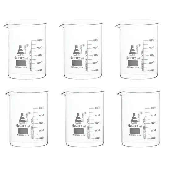 600 ml Borosilicate Beakers - Pack of 6 - Modern Teaching Aids NZ