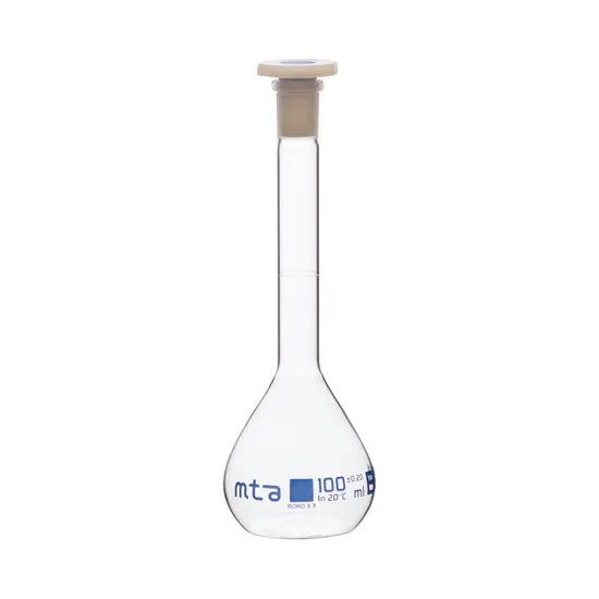 MTA Volumetric Flask 100mL B Grade w/ Stopper PK2 - Modern Teaching Aids NZ