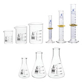 Mixed Glassware Storage Set of 9 - Beakers, Conical Flasks, Measuring Cylinders - Modern Teaching Aids NZ