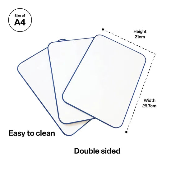 A4 Double-Sided Magnetic Mini Whiteboard Dark Blue - Modern Teaching Aids NZ