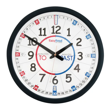 EasyRead Time Teacher Classroom Clocks - 12/24 Hour, Set of 10