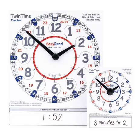 Easy Read Clock Dial - Teacher - Modern Teaching Aids NZ