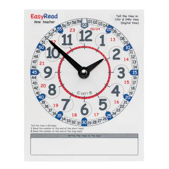 Easy Read Clock Dial - Student - Set of 10 - Modern Teaching Aids NZ