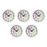 EasyRead Time Teacher Wall Clock - Rainbow Face, Set of 5