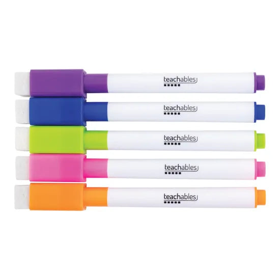 Write N Wipe Pens Asst Colours - Pack of 5 - Modern Teaching Aids NZ