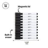 Write N Wipe Pens Black - Pack of 10 - Modern Teaching Aids NZ