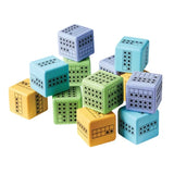 Colourful Foam Ten Frames Dice - Set of 12 - Modern Teaching Aids NZ