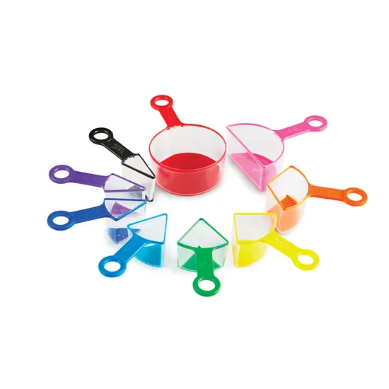 Rainbow Fraction Measuring Cups - Set of 9 - Modern Teaching Aids NZ