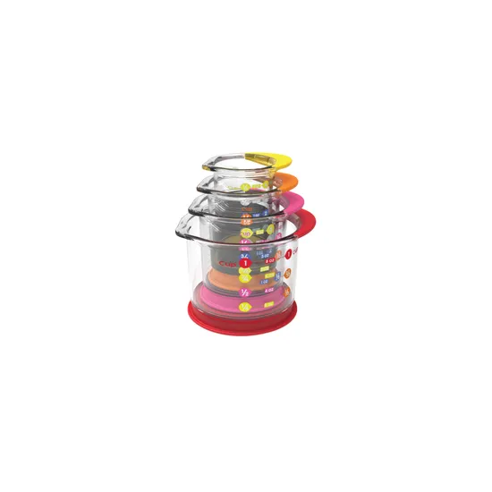 Rainbow Fraction Liquid Measuring Cups - Set of 4 - Modern Teaching Aids NZ