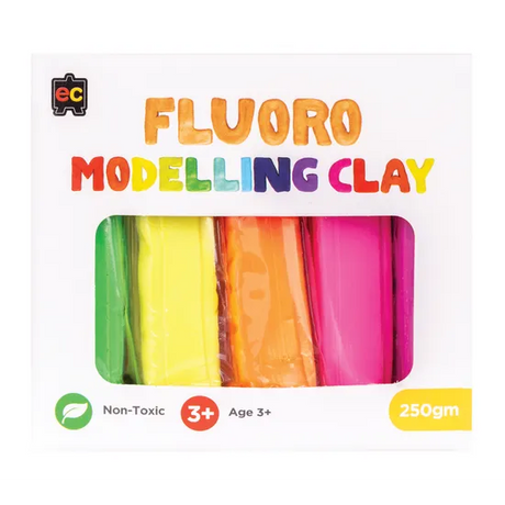 Modelling Clay (Fluoro) 5 colours x 50gm - Modern Teaching Aids NZ
