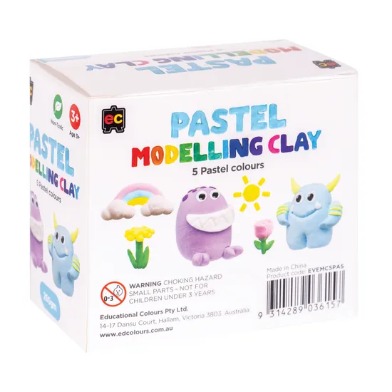 Modelling Clay (Pastel) 5 colours x 50gm - Modern Teaching Aids NZ