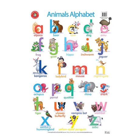 The Alphabet of Animals Poster - Modern Teaching Aids NZ