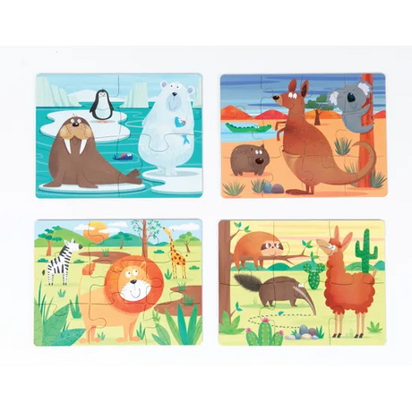 4-in-1 Puzzle Set: Animals of the World - Modern Teaching Aids NZ