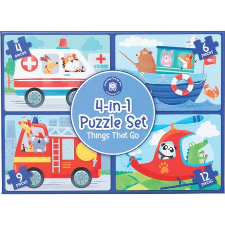 4-in-1 Puzzle Set: Things That Go - Modern Teaching Aids NZ