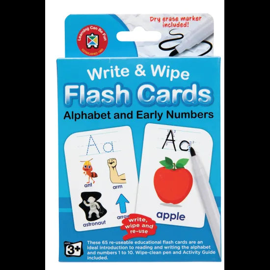 Write & Wipe Alphabet Flash Cards with Marker - Modern Teaching Aids NZ