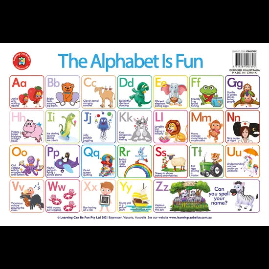 Alphabet is Fun Placemat - Modern Teaching Aids NZ