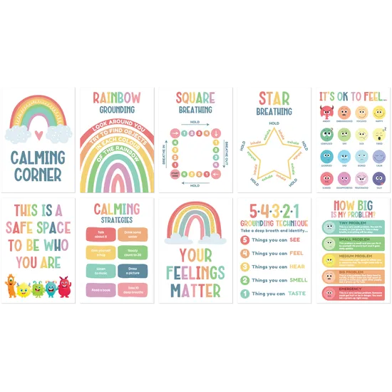 Giggle & Grow Calming Corner Poster Set of 10 - Modern Teaching Aids NZ