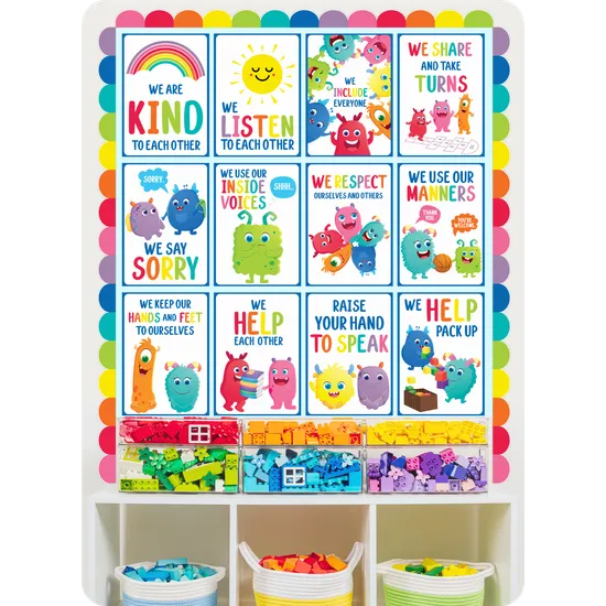 Giggle & Grow Classroom Rules Poster Set 12 - Modern Teaching Aids NZ