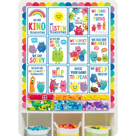 Giggle & Grow Classroom Rules Poster Set 12 - Modern Teaching Aids NZ