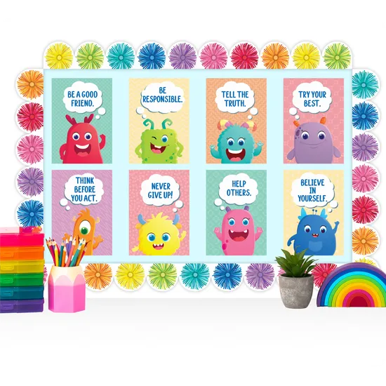 Giggle & Grow Character Traits Poster Set 8 - Modern Teaching Aids NZ