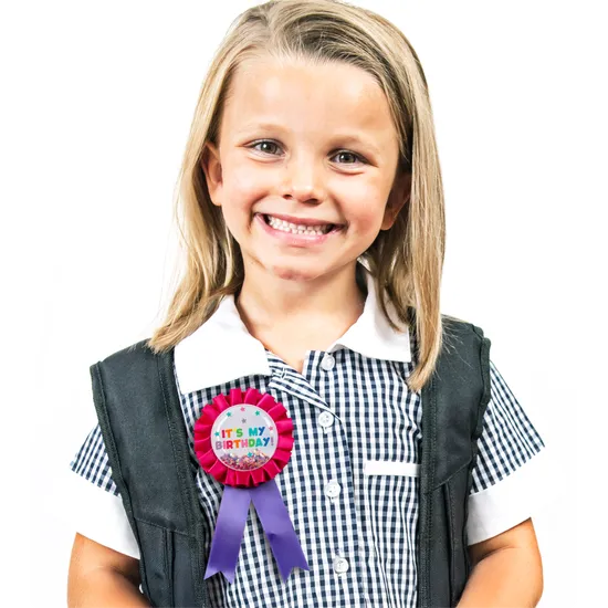 Giggle & Grow Pink Birthday Badge - Modern Teaching Aids NZ