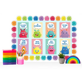 Giggle & Grow Rainbow Scalloped Pom Poms Border - Pack of 12 - Modern Teaching Aids NZ