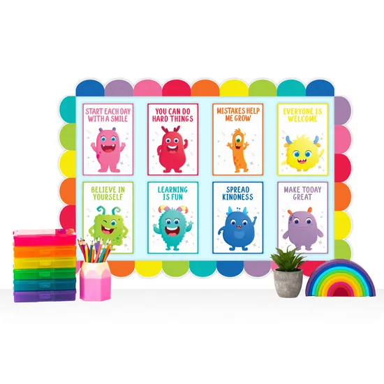 Giggle & Grow Rainbow Scalloped Border - Pack of 12 - Modern Teaching Aids NZ