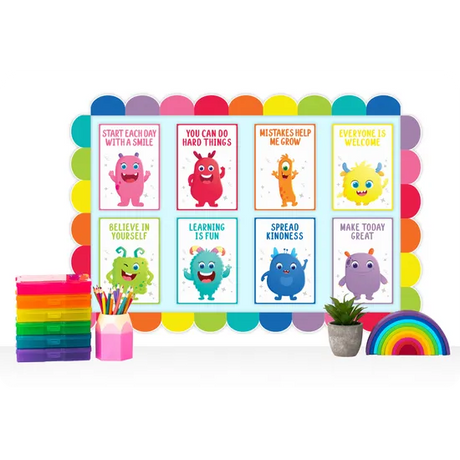 Giggle & Grow Rainbow Scalloped Border - Pack of 12 - Modern Teaching Aids NZ