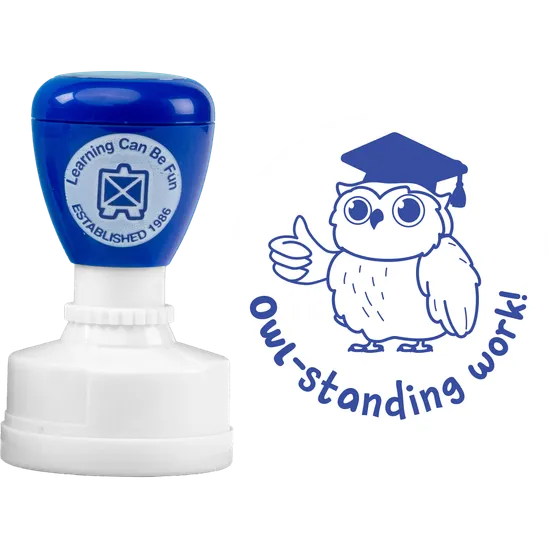Owl-standing Work Merit Stamp - Modern Teaching Aids NZ