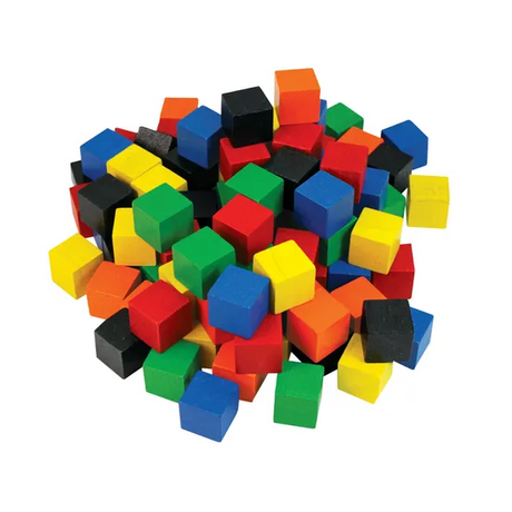 Teachables Wooden Counting Cubes - Maths Manipulatives, Set of 100 - Modern Teaching Aids NZ