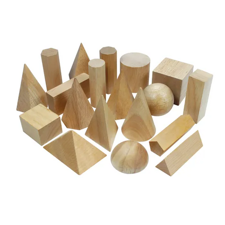 Teachables Wooden Geometric Solids - 3D Shapes, Set of 18 - Modern Teaching Aids NZ