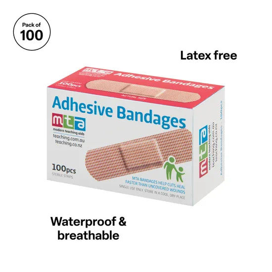 MTA Adhesive Bandages / Plaster Strips - PK100 - Modern Teaching Aids NZ