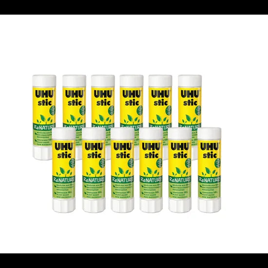 UHU ReNature Glue Stick 40gm Pk12 - Modern Teaching Aids NZ
