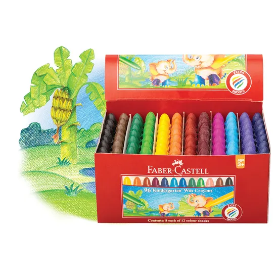 Kindergarten Wax Crayons - Pack of 96 - Modern Teaching Aids NZ