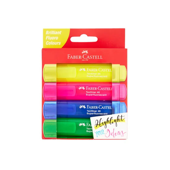 Faber Castell Textliner Ice Highlighters - Pack of 4 - Modern Teaching Aids NZ