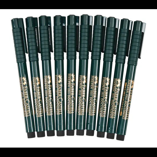 Faber Castell Fine Pens Black - Pack of 10 - Modern Teaching Aids NZ