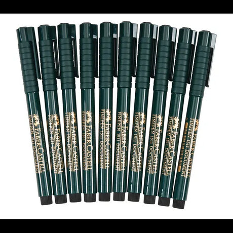 Faber Castell Fine Pens Black - Pack of 10 - Modern Teaching Aids NZ