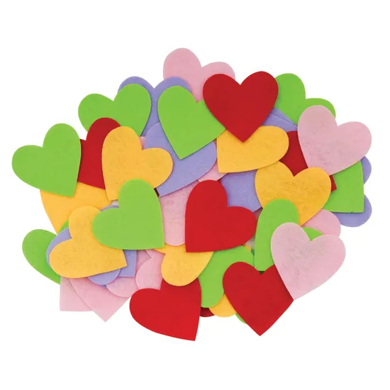 Felt Heart Shapes - Pack of 50 - Modern Teaching Aids NZ