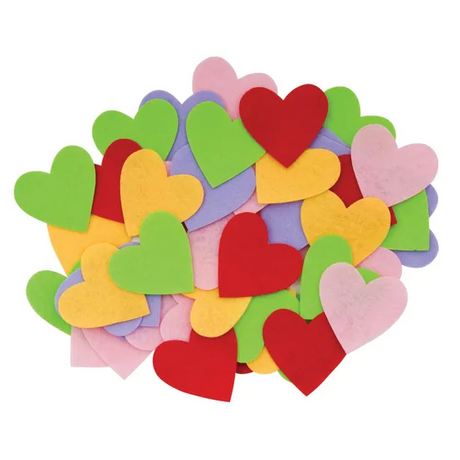 Felt Heart Shapes - Pack of 50 - Modern Teaching Aids NZ