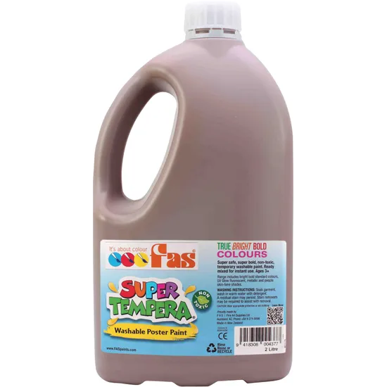 FAS Super Tempera Paint - Umber 2 Litre - Modern Teaching Aids NZ