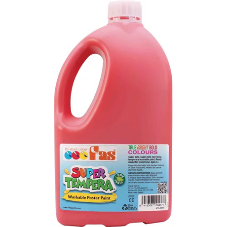 FAS Super Tempera Paint - Brilliant Red 2 Litre - Modern Teaching Aids NZ