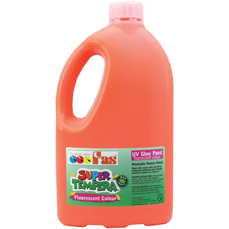 Super Tempera Paint - Fluorescent Orange 2 Litre - Modern Teaching Aids NZ